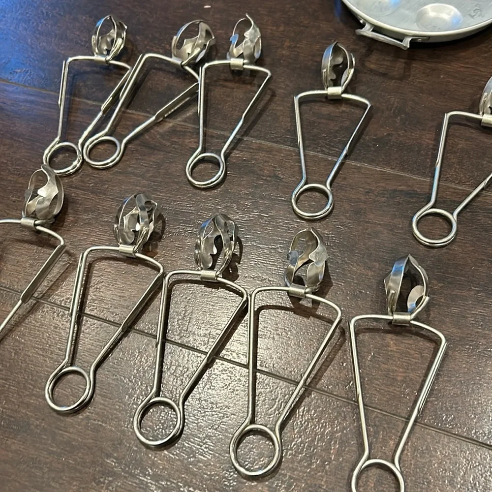 Escargot Pans and Tongs Lalu Rex Vintage Tongs Ten pieces Aluminum France